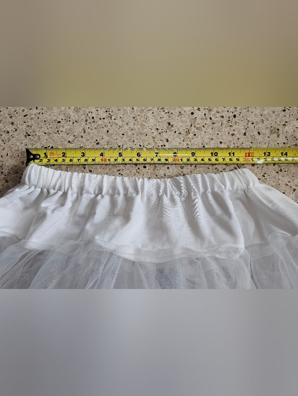 White Ruffled Tulle Mini Skirt Petticoat - Picture 3 of 4